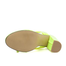 Load image into Gallery viewer, Eilyken Summer Slippers Sandals Flip Flop Square heel Stretch Fabric Hollow Women Shoes Sexy Slippers Pumps Fluorescent green - nevaehshalo