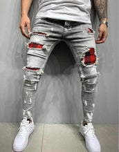 Load image into Gallery viewer, Men's Jeans Lacquer Shattered and Broken Fashion