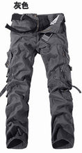 Load image into Gallery viewer, Multi-pocket washed overalls men loose cotton cargo pants