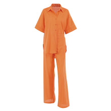 Load image into Gallery viewer, Women Cotton Linen Shirt Trousers Two Piece Casual Fashion Suit - nevaehshalo