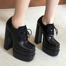 Load image into Gallery viewer, Women Pumps Fashion New Square Toe Platform Thick High Heels