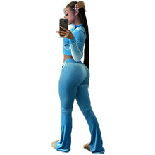 Load image into Gallery viewer, Women Outdoor Casual Sports Solid Velvet Two Piece Set Top and Pants