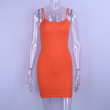 Load image into Gallery viewer, Women's Cotton spaghetti straps slash neck high waist sexy dresses