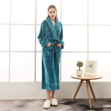Load image into Gallery viewer, Lovers Plus Size Flannel Robe Extra Long Warm Bathrobe Men & Women - nevaehshalo