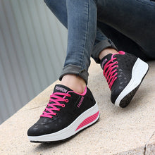 Load image into Gallery viewer, women running shoes sneakers female breathable thick bottom wedges outdoor