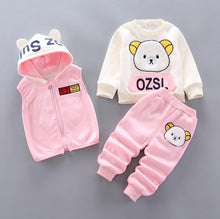 Load image into Gallery viewer, Boys and Girls Autumn Warm Hoody Pants 3Pcs Suit - nevaehshalo
