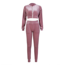 Load image into Gallery viewer, Women Sweatshirt Pants Sets Velvet