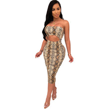 Load image into Gallery viewer, Snakeskin Print Cutout Women Strapless Dress Fashion Sexy Sleeveless