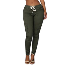 Load image into Gallery viewer, Plus Size Pants Women New Spring Casual Skinny Pencil Pants Female Waist Drawstring Fahion Army Green Trousers 4XL - nevaehshalo