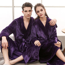 Load image into Gallery viewer, Lovers Plus Size Flannel Robe Extra Long Warm Bathrobe Men & Women - nevaehshalo