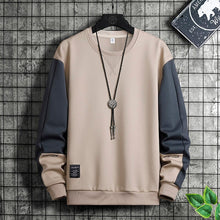 Load image into Gallery viewer, Fashion Patchwork Men Autumn New Street Casual Loose Pullover Korean Long Sleeved Top M-5XL - nevaehshalo