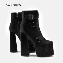 Load image into Gallery viewer, New Super Thick Heel Square Head Silk Women's