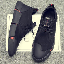 Load image into Gallery viewer, Black Men's Leather Casual Shoes Fashion Breathable Sneakers - nevaehshalo