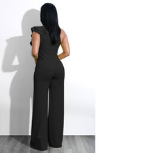 Load image into Gallery viewer, One Shoulder Ruffles Jumpsuits For Women Fashion V Neck Long Wide Leg Pants - nevaehshalo