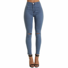Load image into Gallery viewer, Women Hole Skinny Ripped Jeans Cool Denim High Waist - nevaehshalo