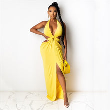 Load image into Gallery viewer, Summer Backless Sexy Women Dress Out Side Split Long Dress - nevaehshalo