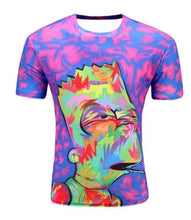 Load image into Gallery viewer, Print Short sleeved Tees Men Black And White Vertigo Hypnotic colorful Printing 3D T shirt - nevaehshalo