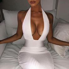 Load image into Gallery viewer, Halter Backless Sexy Knitted Pencil Dress Women Off Shoulder. - nevaehshalo