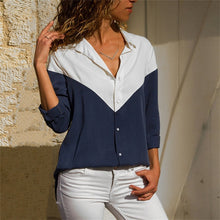 Load image into Gallery viewer, Women Blouses Fashion Long Sleeve Turn Down Collar Office Shirt Chiffon Blouse Shirt Casual Tops