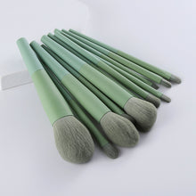 Load image into Gallery viewer, 11pcs Natural Hair Green Makeup Brushes Foundation Powder Eyeshadow Eyebrow Brush Set Cosmetic Tools - nevaehshalo