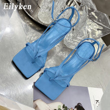 Load image into Gallery viewer, Fashion Ankle Buckle Strap Women Sandals Sexy Summer Square Head Clip Toes Flip Flops Thin High Heels Ladies Party shoes - nevaehshalo