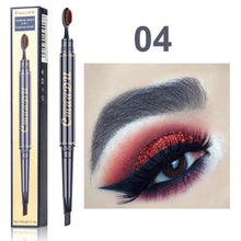 Load image into Gallery viewer, Double Eyebrow Pen with Brush Toothbrush Head Eyebrow Pencil Multifunctional Waterproof Long Lasting Makeup - nevaehshalo