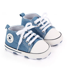 Load image into Gallery viewer, Baby Shoes Boy Girl Star Solid Sneaker Cotton Soft Anti-Slip Sole Newborn Infant First Walkers Toddler Casual Canvas Crib Shoes - nevaehshalo