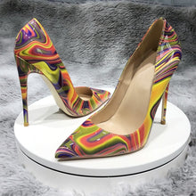 Load image into Gallery viewer, Art Painting Printed Women Partent Stiletto High Heels