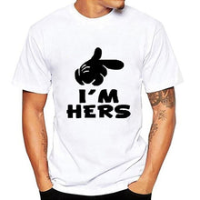 Load image into Gallery viewer, Funny Couple Matching Shirts Black White for Men Cotton T-shirts Women Tops - nevaehshalo