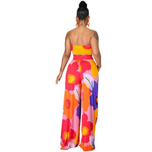 Load image into Gallery viewer, Dashiki African Clothes for Women Floral Printing Tube Top & Pants V-Neck 2-Piece - nevaehshalo