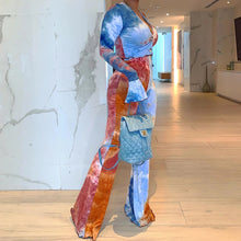 Load image into Gallery viewer, Winter Women's Fashion Tie Dye Casual Short Long Sleeved Trousers