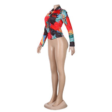 Load image into Gallery viewer, Sexy Color Long Sleeved Button Deep V Top Nightclub Clothes