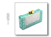 Load image into Gallery viewer, New Pearl texture shell acrylic splicing dinner bag chain Single Shoulder Messenger Bag - nevaehshalo