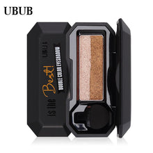 Load image into Gallery viewer, UBUB Professional Double Colors Shimmer Smoky Eyeshadow Shiny High Pigments Waterproof Long Lasting Nude Eye Shadow Palette - nevaehshalo