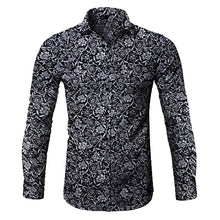 Load image into Gallery viewer, Men Long Sleeve Top Floral Male Casual Shirts - nevaehshalo