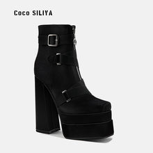 Load image into Gallery viewer, New Super Thick Heel Square Head Silk Women's