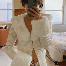 Load image into Gallery viewer, Winter Fluffy Faux Fur Knitted Top Coats and Jackets