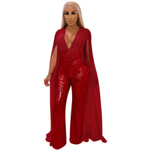 Load image into Gallery viewer, Sexy Sequin Evening Fashion Suit Long Solid Color Jumpsuit