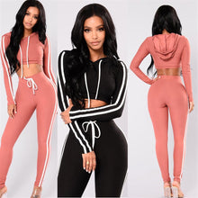 Load image into Gallery viewer, Autumn And Winter pink women tracksuit Sexy Exercise 2 piece woman set Ladies New Style pink women sweat suits - nevaehshalo