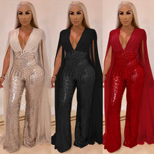 Load image into Gallery viewer, Sexy Sequin Evening Fashion Suit Long Solid Color Jumpsuit