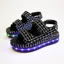 Load image into Gallery viewer, Summer Fashion LED Flash Colorful Flats Sandals Open Toe Platform Sandals Shoes Women Casual Shoes Ladies Beach Shoes - nevaehshalo