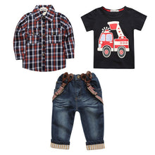 Load image into Gallery viewer, 4Pcs Boys Clothes Sets Summer Children Clothing Baby Boy Sport Suit T-shirt+Jeans Costume For Kids - nevaehshalo