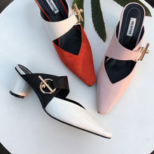 Load image into Gallery viewer, Sexy Women's Pumps High Round Heel Fashion Square Toe Metal Decoration Casual Shoes - nevaehshalo