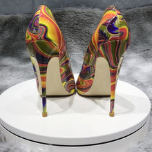 Load image into Gallery viewer, Art Painting Printed Women Partent Stiletto High Heels