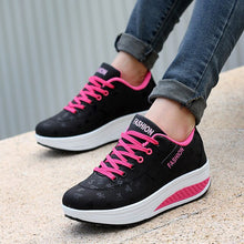 Load image into Gallery viewer, women running shoes sneakers female breathable thick bottom wedges outdoor