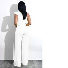 Load image into Gallery viewer, One Shoulder Ruffles Jumpsuits For Women Fashion V Neck Long Wide Leg Pants - nevaehshalo