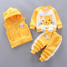 Load image into Gallery viewer, Boys and Girls Autumn Warm Hoody Pants 3Pcs Suit - nevaehshalo