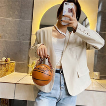Load image into Gallery viewer, Personality leather pink basketball bag new ball purses women shoulder bags