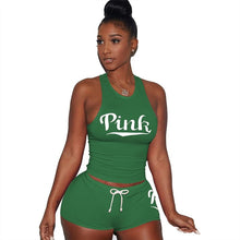 Load image into Gallery viewer, Letters Print Tank Top Shorts Two Piece Set