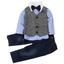 Load image into Gallery viewer, 4Pcs Boys Clothes Sets Summer Children Clothing Baby Boy Sport Suit T-shirt+Jeans Costume For Kids - nevaehshalo